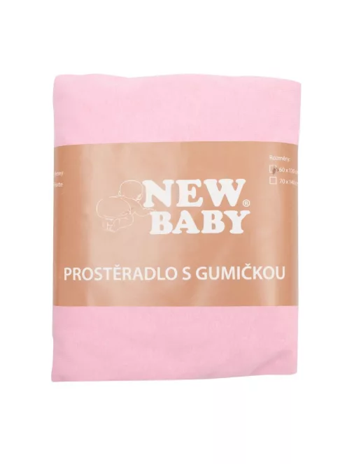 Jersey lepedő kiságyba New Baby 120x60 rózsaszín