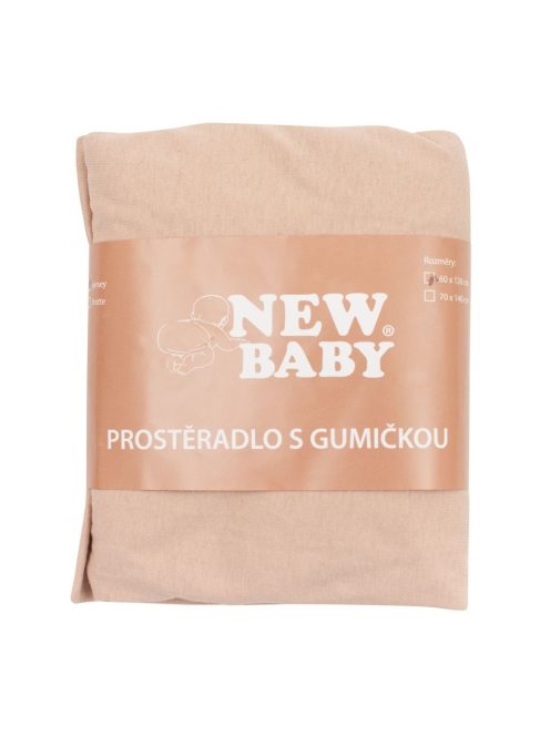 Jersey lepedő kiságyba New Baby 120x60 bézs