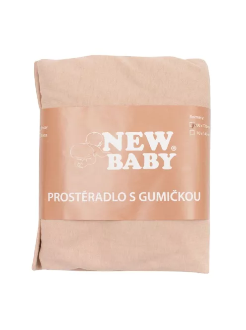 Jersey lepedő kiságyba New Baby 120x60 bézs