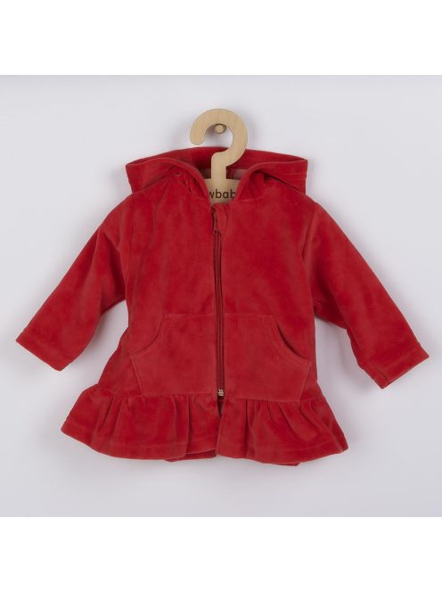 Plüss kapucnis pulóver New Baby Baby piros