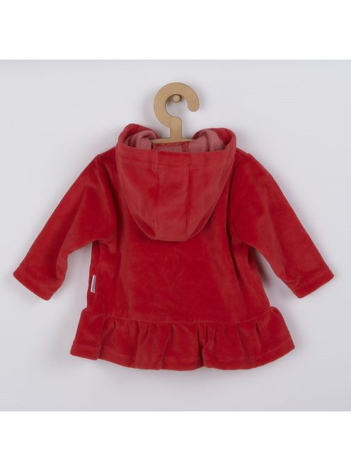 Plüss kapucnis pulóver New Baby Baby piros