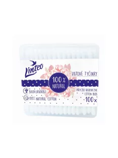   Papír fültisztító pálcika 100% natural Linteo 100 db dobozban
