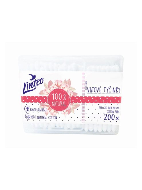 Papír fültisztító pálcika 100% natural Linteo 200 db dobozban