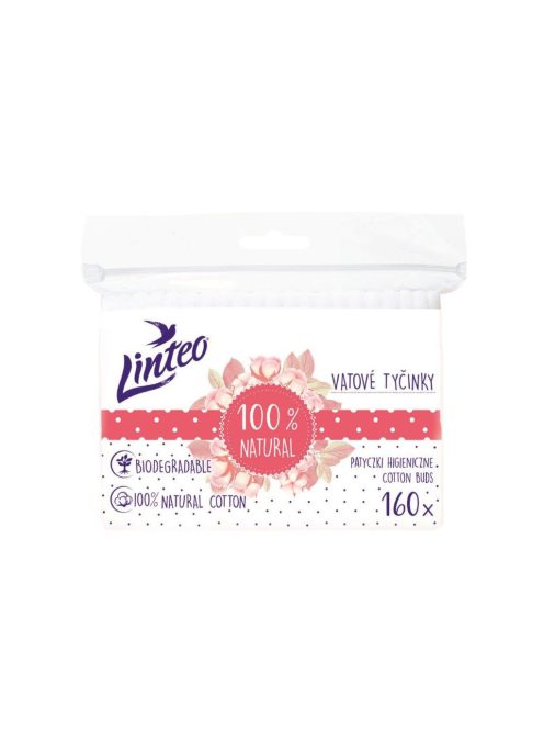 Papír fültisztító pálcika 100% natural Linteo 160 db zacskóban