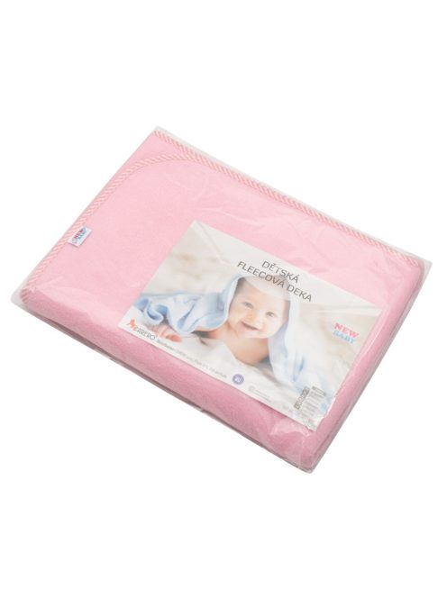 Gyerek fleece takaró New Baby 100x75 rózsaszín csíkos
