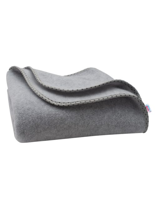 Gyerek fleece takaró New Baby 100x75 szürke csillagok