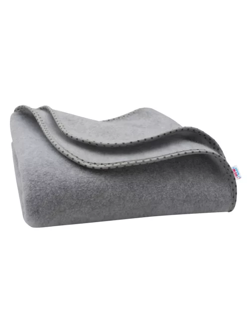 Gyerek fleece takaró New Baby 100x75 szürke csillagok
