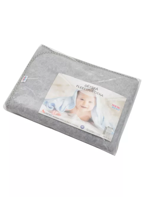 Gyerek fleece takaró New Baby 100x75 szürke csillagok