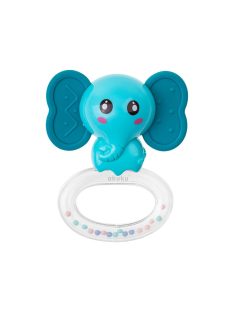 Szilikon rágóka csörgővel Akuku Elefánt