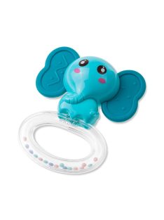 Szilikon rágóka csörgővel Akuku Elefánt