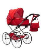 Játék Retro babakocsi 2az1-ben New Baby Magdalena piros pöttyös