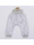 2-részes pamut együttes New Baby Happy Flower szürke