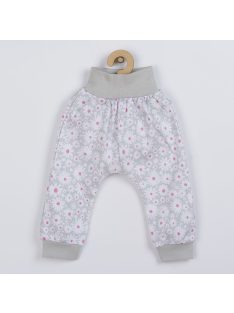 2-részes pamut együttes New Baby Happy Flower szürke