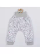 2-részes pamut együttes New Baby Happy Flower szürke