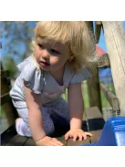 2-részes pamut együttes New Baby Happy Flower szürke