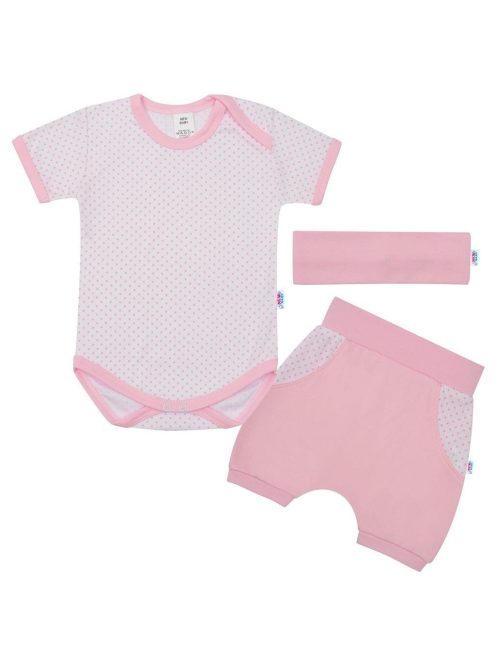 3-részes nyári pamut együttes New Baby Perfect Summer világos rózsaszín