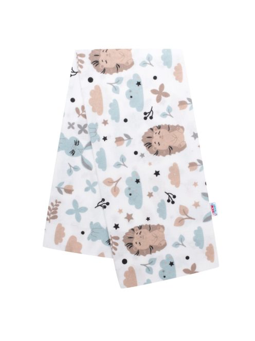 Flanel pelenka nyomtatott mintával New Baby fehér süni nyuszi