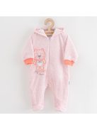 Baba plüss kezeslábas kapucnival New Baby Sweetheart rózsaszín