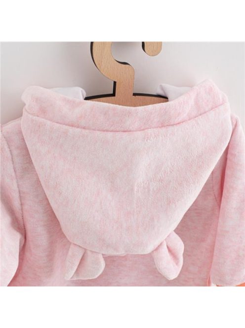 Baba plüss kezeslábas kapucnival New Baby Sweetheart rózsaszín