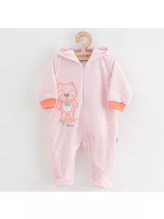   Baba plüss kezeslábas kapucnival New Baby Sweetheart rózsaszín