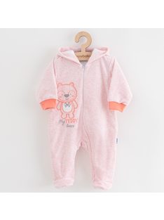   Baba plüss kezeslábas kapucnival New Baby Sweetheart rózsaszín