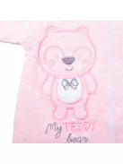 Baba plüss kezeslábas kapucnival New Baby Sweetheart rózsaszín