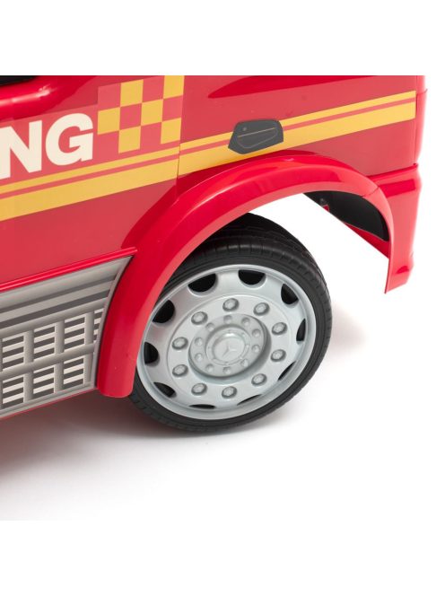 Zenélő bébitaxi Mercedes Baby Mix TŰZOLTÓAUTÓ piros