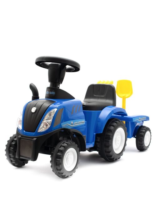Gyerek jármű traktor utánfutóval és szerszámokkal Baby Mix New Holland kék