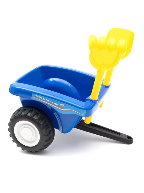 Gyerek jármű traktor utánfutóval és szerszámokkal Baby Mix New Holland kék