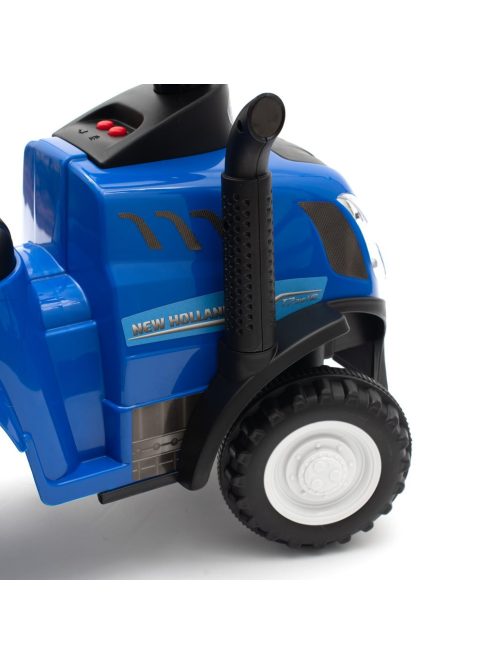 Gyerek jármű traktor utánfutóval és szerszámokkal Baby Mix New Holland kék