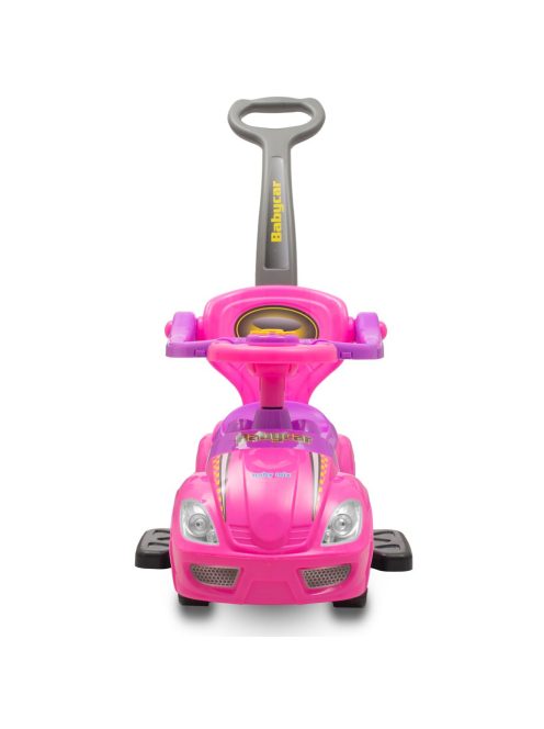 Bébitaxi tolókarral 3az1-ben Baby Mix Mega Car rózsaszín