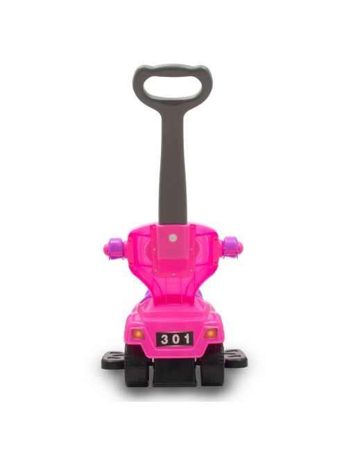 Bébitaxi tolókarral 3az1-ben Baby Mix Mega Car rózsaszín