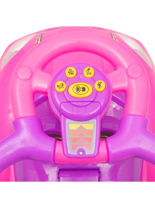 Bébitaxi tolókarral 3az1-ben Baby Mix Mega Car rózsaszín