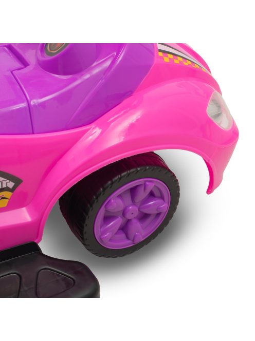 Bébitaxi tolókarral 3az1-ben Baby Mix Mega Car rózsaszín