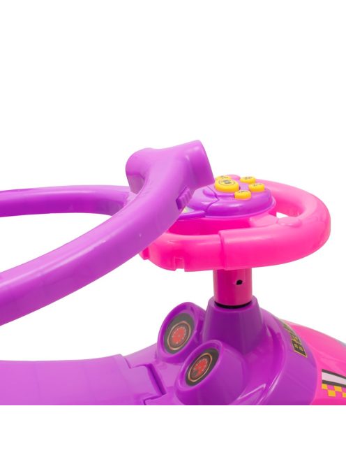 Bébitaxi tolókarral 3az1-ben Baby Mix Mega Car rózsaszín