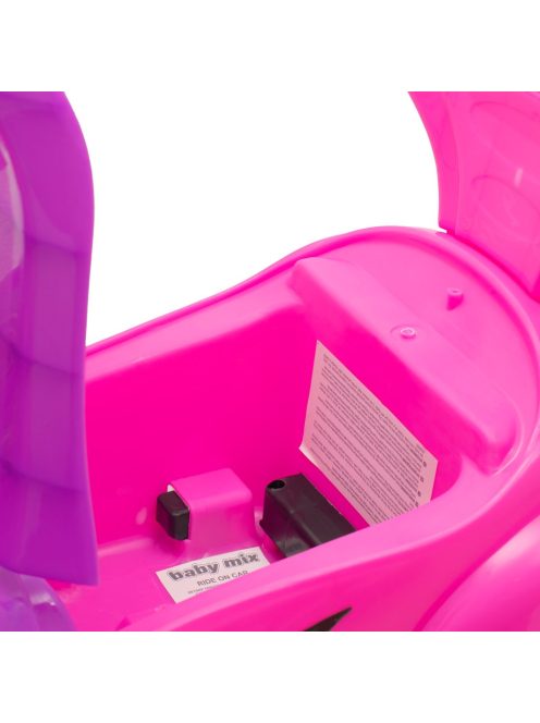 Bébitaxi tolókarral 3az1-ben Baby Mix Mega Car rózsaszín