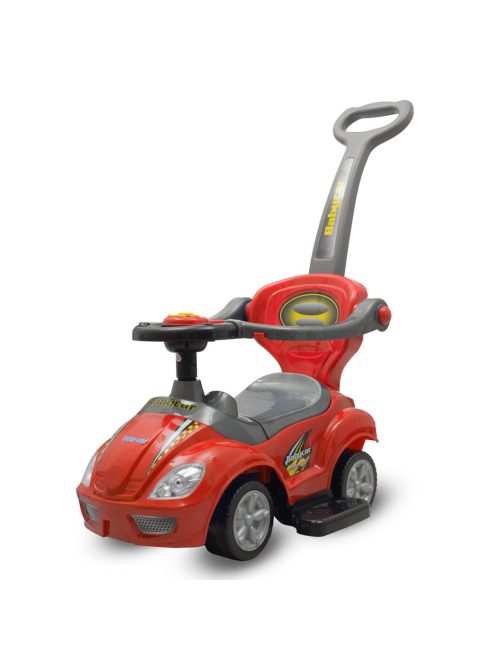 Bébitaxi tolókarral 3az1-ben Baby Mix Mega Car piros
