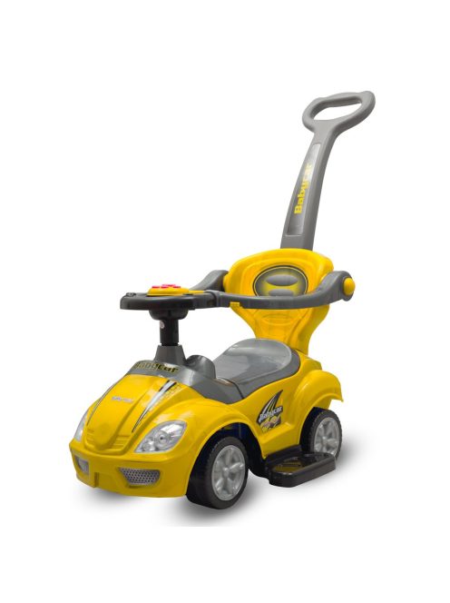 Bébitaxi tolókarral 3az1-ben Baby Mix Mega Car sárga