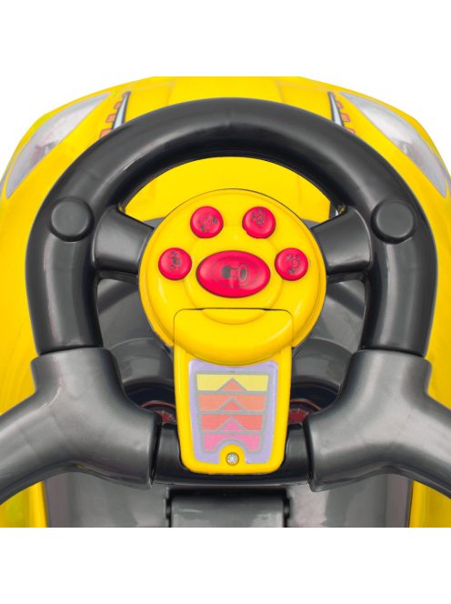 Bébitaxi tolókarral 3az1-ben Baby Mix Mega Car sárga