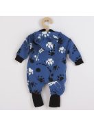Baba pamut kezeslábas kapucnival fülekkel New Baby mancsát kék
