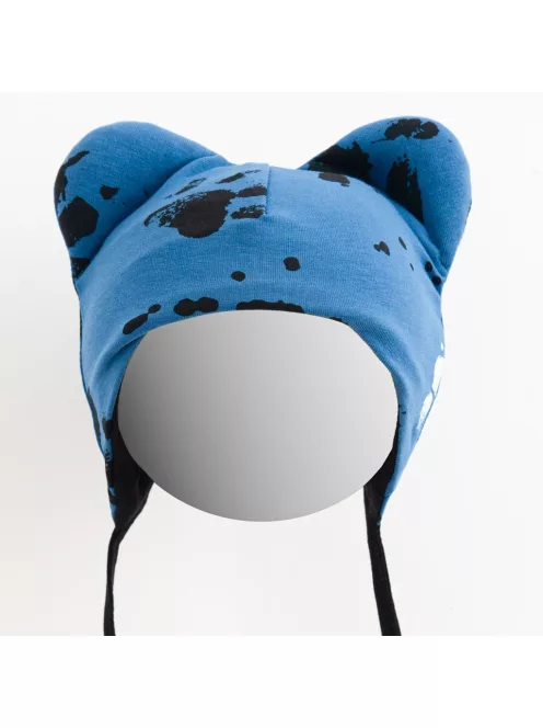 Baba pamut sapka fülekkel New Baby mancsát kék