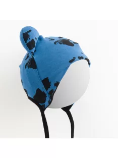 Baba pamut sapka fülekkel New Baby mancsát kék