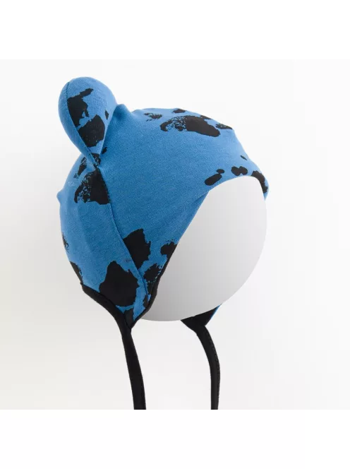 Baba pamut sapka fülekkel New Baby mancsát kék