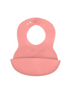 Állítható műanyag előke Baby Ono zsebbel rózsaszín