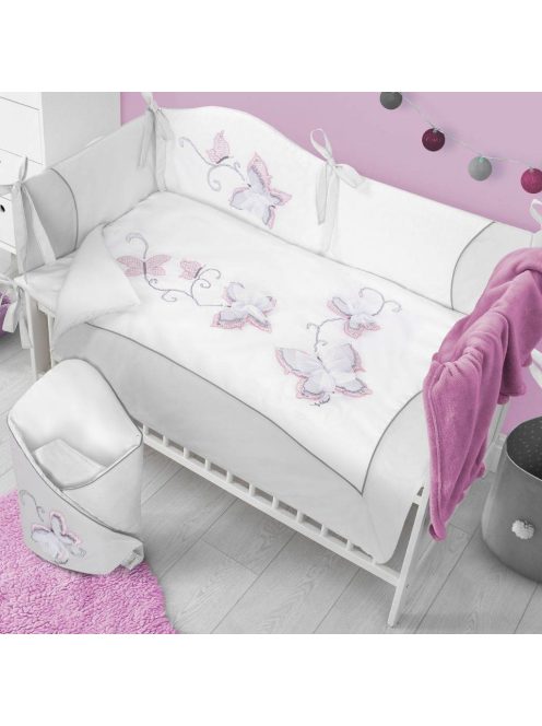 5-részes ágyneműhuzat Belisima Butterfly 90/120 szürke