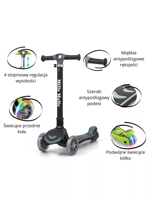 Gyerek roller Milly Mally Scooter Boogie fekete