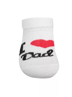 Csecsemő pamut zokni New Baby I Love Mum and Dad fehér