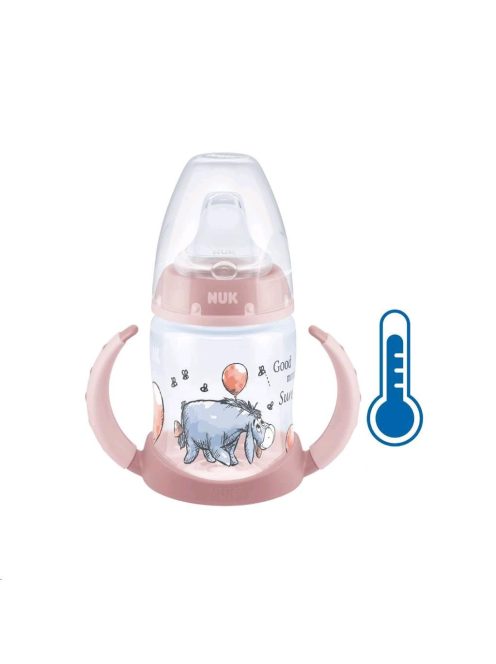 Baba tanuló itatópohár NUK Mici mackó hőmérséklet jelzővel 150 ml rózsaszín