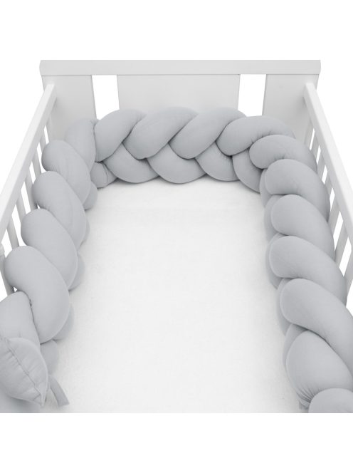 Védő fonott rácsvédő kiságyba muszlin New Baby világos szürke