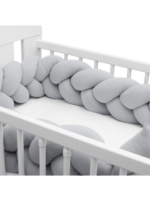 Védő fonott rácsvédő kiságyba muszlin New Baby világos szürke